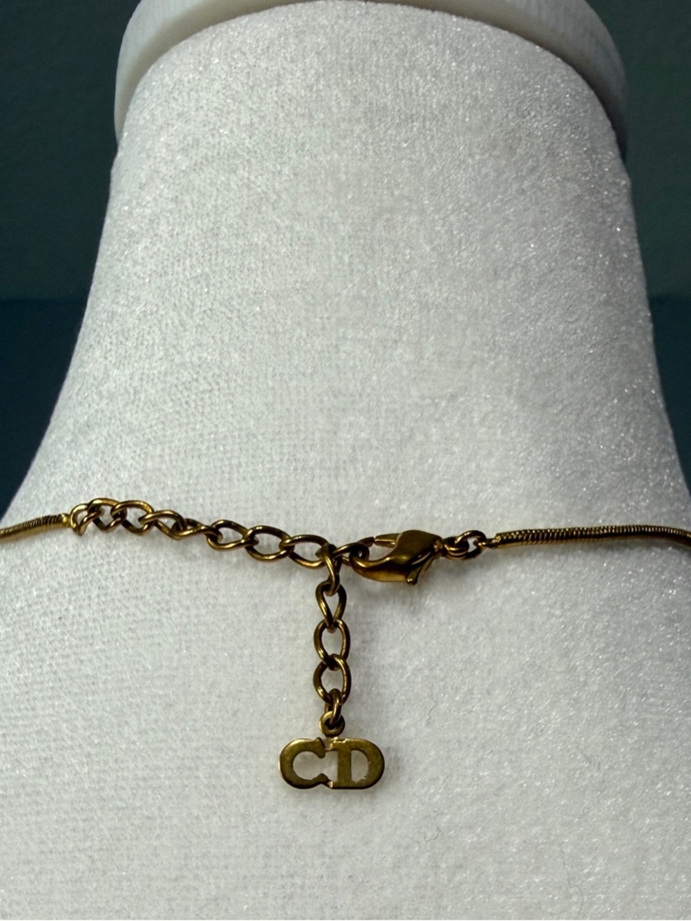 Vintage Christian Dior Cube Pendant with CD Logo, Gold Plated Necklace - Picture 7 of 7